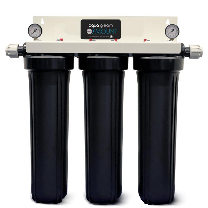 Aqua Gleam MOUNT - Triple Housing DI Resin Filter Spotless Rinse