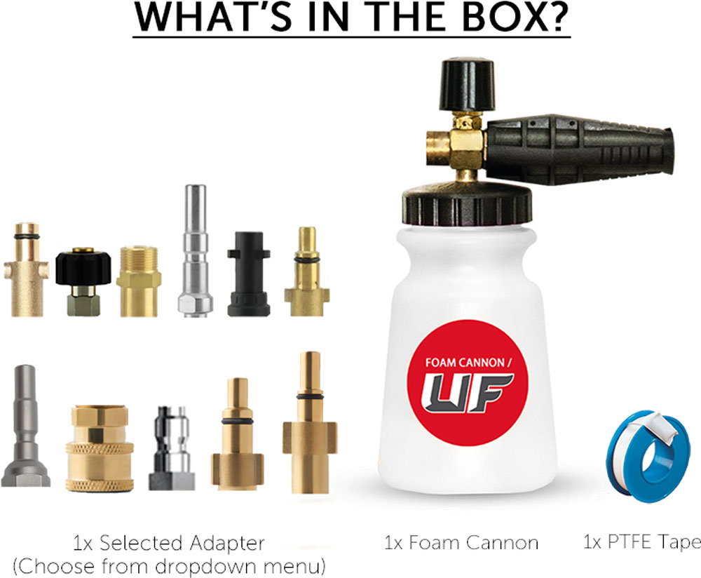 UF Snow Foam Cannon Contents